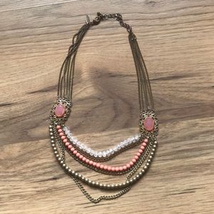 New York and Company Gold and peach necklace
